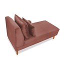 Ver imagem 4 de Divã Chaise Chloe 1,60M Veludo Pés Chanfrado Castanho - Rose