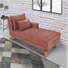 Divã Chaise Chloe 1,60M Veludo Pés Chanfrado Castanho - Rose - 2
