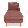 Divã Chaise Chloe 1,60M Veludo Pés Chanfrado Castanho - Rose - 5