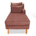 Ver imagem 5 de Divã Chaise Chloe 1,60M Veludo Pés Chanfrado Castanho - Rose