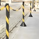 Ver imagem 2 de Pedestal Zebrado Preto e Amarelo Desmontavel 90cm - 700.10848 - Plastcor