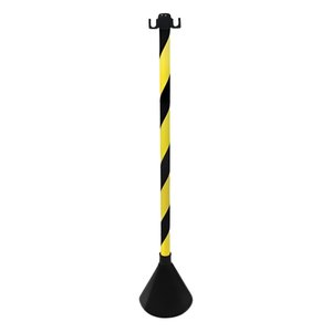 Pedestal Zebrado Preto e Amarelo Desmontavel 90cm - 700.10848 - Plastcor