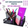 Kit Organizador para Escritório com 3 Partes Preto - 100un - 3