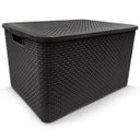 Ver imagem 1 de 4 X Caixa Organizadora Plástica Rattan 7 Litros com Tampa