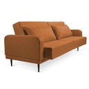 Ver imagem 3 de Sofá Cama 03 Lugares Angel Linho Terracota Pés Tabaco - D’Rossi