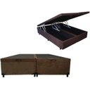 Ver imagem 2 de Cama Box Baú Queen Bipartido Marrom Suede 158x198