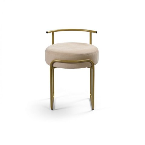 Banqueta Moderna Estofada:sued Bege