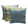 Kit 3 Almofadas Galho Azul/triangulo Amarelo/animale Azul Céu 45x45x- Dominic Decor - 1