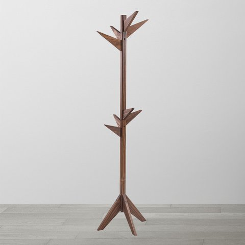 Cabideiro Vertical de Chão Retrô Turquia 40Cm Quarto Closet Madeira Maciça Taeda Imbuia - RioMadeira