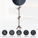 Ver imagem 3 de Cabideiro Vertical de Chão Retrô Turquia 40Cm Quarto Closet Madeira Maciça Taeda Imbuia - RioMadeira