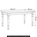 Ver imagem 4 de Mesa de Madeira 160cm 6 Lugares Rubia Freijó F07 - Mpozenato