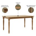 Ver imagem 3 de Mesa de Madeira 160cm 6 Lugares Rubia Freijó F07 - Mpozenato