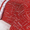 Ver imagem 2 de Edredom Queen Te Amo Dupla Face 150 Fios Algodão 5 Peças - Vermelho/branco