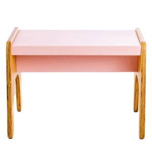 Banco da Mamãe Auxiliar de Madeira Natural Rosa Fabrink