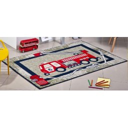 Tapete Infantil Quarto Menino Masculino 80cm Carro Bombeiro - 2