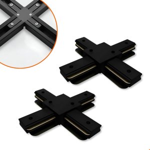 Conector Emenda Tipo X Preto para Trilho Eletrificado