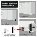 Ver imagem 5 de Kit Balcão + Cristaleira 70cm Branco Stella Madesa 01