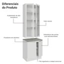 Ver mais imagens de Kit Balcão + Cristaleira 70cm Branco Stella Madesa 01