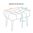 Ver imagem 2 de Puff banqueta retangular cinza claro pé palito com detalhe em costura