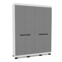 Ver imagem 2 de Roupeiro Solteiro Lisboa 4 Portas 4 Gavetas 161x214cm Branco/Cinza 240842