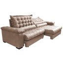 Ver mais imagens de Sofá Retrátil e Reclinável 2,55m Molas Ensacadas Cama inBox Big Space com Bordado 3D Velusoft