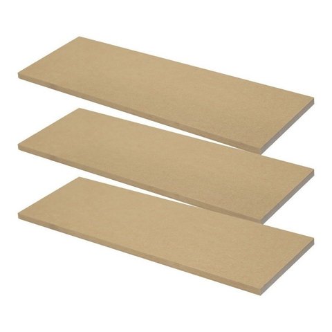 Kit 3 Prateleiras Reta Mdf Cru Com Suporte Invisível