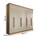 Ver imagem 4 de Guarda-roupa Casal Ele e Ela 8 Portas 4 Gavetas 8 Prateleiras Off White/cinamomo - Panorama Móveis