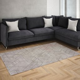 Tapete Bodrun 200x250cm Sala Quarto Tecido Geométrico Decorativo Cor Bege - 1