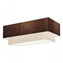 Ver imagem 2 de Plafon Duplo Retangular Vivare Md-3072 Cúpula em Tecido Bivolt Café-linho-bege 127/220v