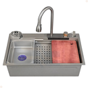 Ver imagem 1 de Cuba Cozinha Gourmet Premium Cascata com Torneira e Acessórios Aço Inox 201 Cinza