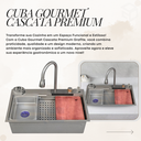 Ver imagem 5 de Cuba Cozinha Gourmet Premium Cascata com Torneira e Acessórios Aço Inox 201 Cinza