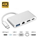 Ver imagem 1 de Cabo Adaptador USB-C 3.1 para HDMI 4K USB 3.0 TYPE-C RJ45 JC-TYC-401 F3