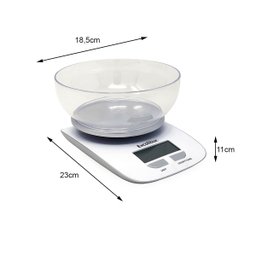 Balança de Precisão Digital Cozinha 5kg C/ Tigela Excalibur - 4