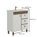 Ver imagem 3 de Gabinete e Cuba de Banheiro Cecilia com Pé 80cm