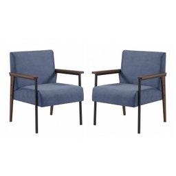 Conjunto de 2 Poltronas Decorativa Fontana Azul - 1