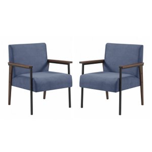 Conjunto de 2 Poltronas Decorativa Fontana Azul