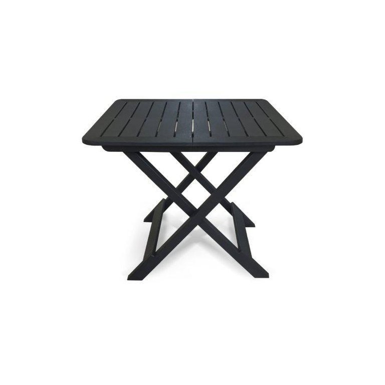 Mesa Quadrada Dobrável Plástica Preta 80x72x70cm 25672