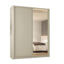 Ver imagem 2 de Guarda Roupa Casal 190cm com Laterais Curvas e Espelho Cor:luna