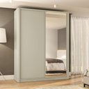 Ver imagem 1 de Guarda Roupa Casal 190cm com Laterais Curvas e Espelho Cor:luna
