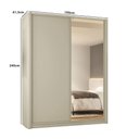 Ver imagem 3 de Guarda Roupa Casal 190cm com Laterais Curvas e Espelho Cor:luna