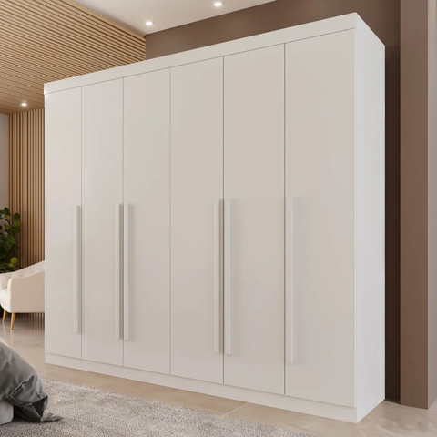 Guarda Roupa Casal 6 Portas 6 Gavetas Olimpia Valverde Moveis Branco