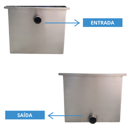 Caixa de Gordura Aço Inox 304 Resistente a Corrosão 40x40x30 - 3