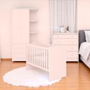 Ver imagem 2 de Conjunto Infantil Doce Sonho Rosa: Berço Doce Sonho + Kit Rodízios + Cômoda Doce Sonho + Guarda-