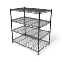 Ver imagem 1 de Estante Prateleira de Aço Preta 4 Andares Rack Aramado Ajustável