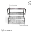 Ver imagem 4 de Estante Prateleira de Aço Preta 4 Andares Rack Aramado Ajustável