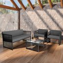 Ver imagem 1 de Conjunto para Área Externa de Corda Náutica - 02 Poltrona Namoradeira Mesa de Centro Santiago