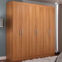 Ver imagem 1 de Guarda-roupa Casal Montreal 6 Portas 2 Gavetas Cinamomo - Evidência Móveis