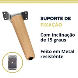 Kit 4 Pés Palitos de Madeira para Moveis Armarios Poltrona Sofa de 15 Cm - 4