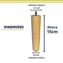 Ver imagem 2 de Kit 4 Pés Palitos de Madeira para Moveis Armarios Poltrona Sofa de 15 Cm