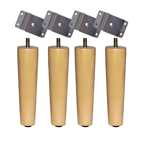 Kit 4 Pés Palitos de Madeira para Moveis Armarios Poltrona Sofa de 15 Cm